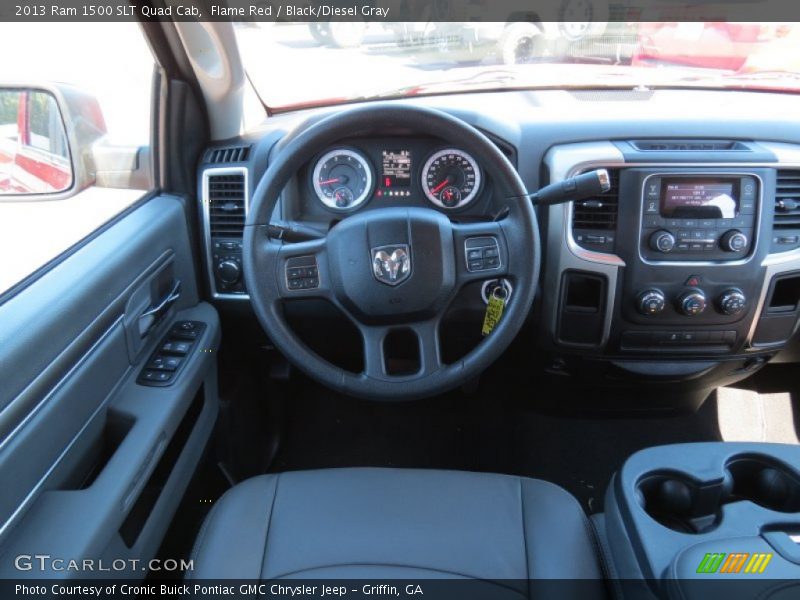 Flame Red / Black/Diesel Gray 2013 Ram 1500 SLT Quad Cab