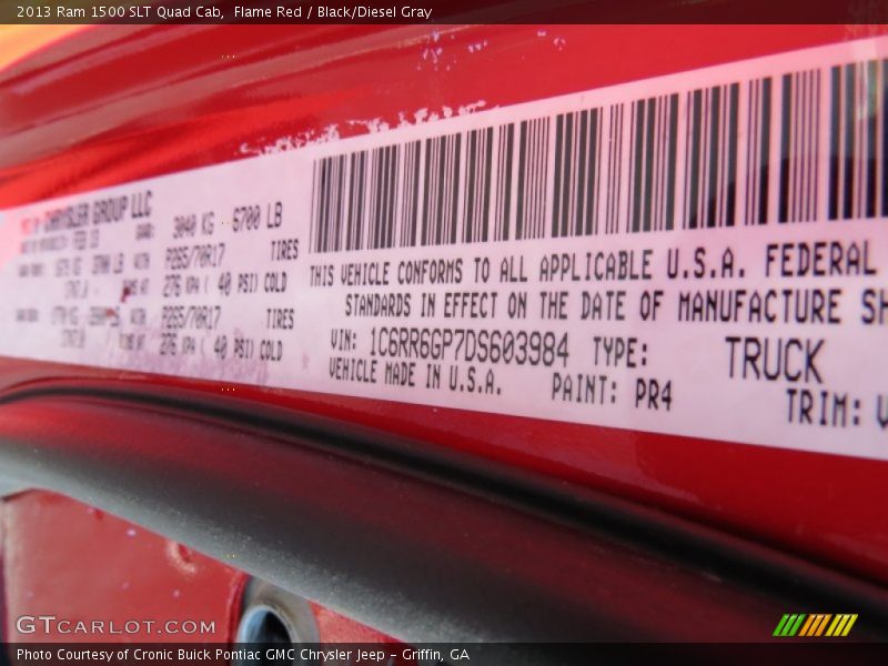 Flame Red / Black/Diesel Gray 2013 Ram 1500 SLT Quad Cab