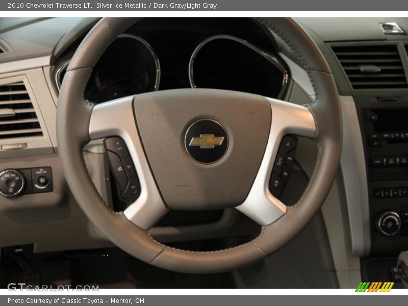 Silver Ice Metallic / Dark Gray/Light Gray 2010 Chevrolet Traverse LT