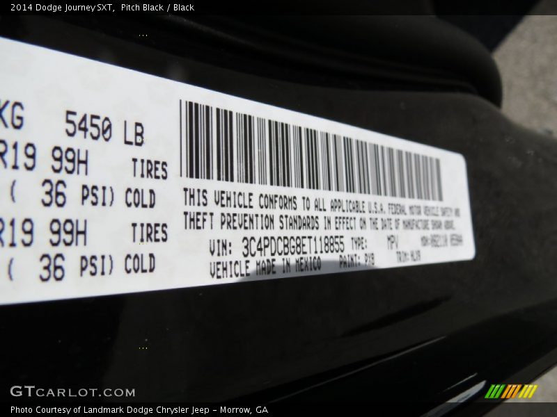 Pitch Black / Black 2014 Dodge Journey SXT