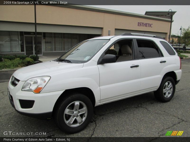 Clear White / Beige 2009 Kia Sportage LX V6