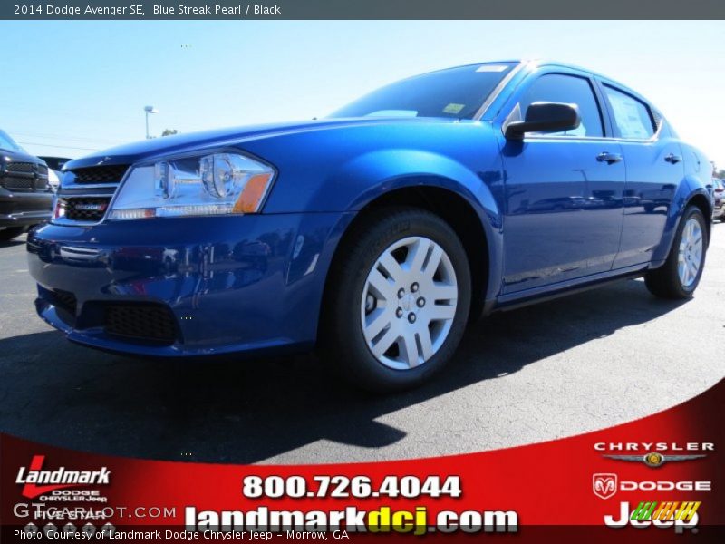 Blue Streak Pearl / Black 2014 Dodge Avenger SE