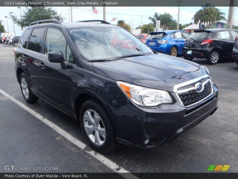 Dark Gray Metallic / Platinum 2014 Subaru Forester 2.5i Limited