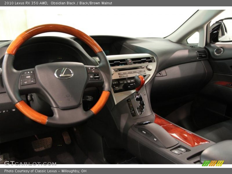 Obsidian Black / Black/Brown Walnut 2010 Lexus RX 350 AWD