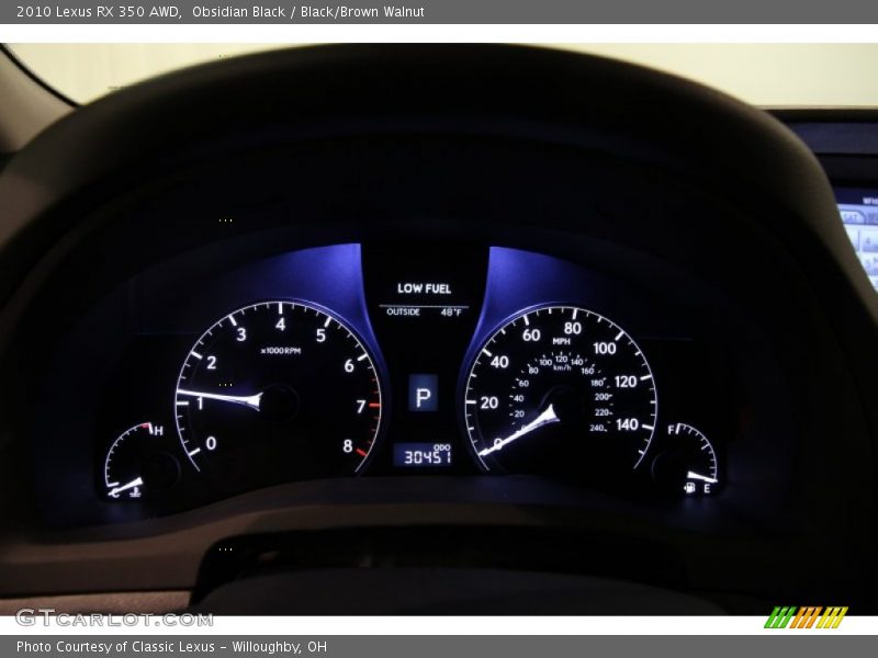 Obsidian Black / Black/Brown Walnut 2010 Lexus RX 350 AWD