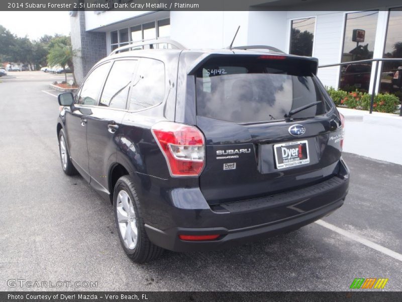 Dark Gray Metallic / Platinum 2014 Subaru Forester 2.5i Limited