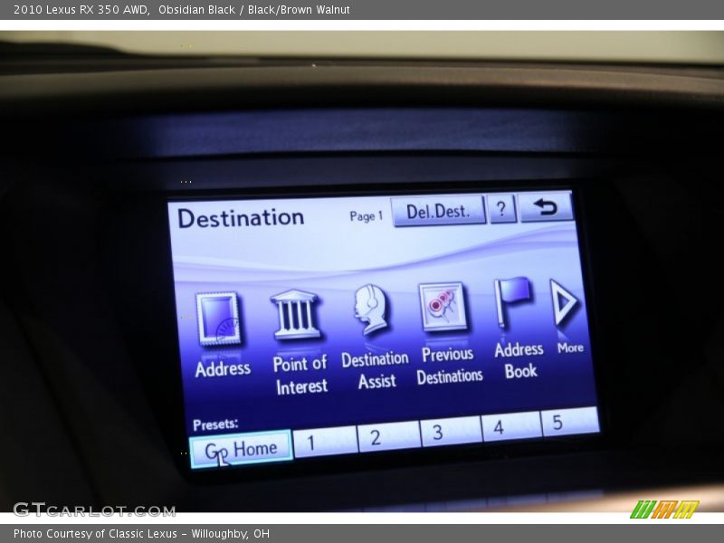 Obsidian Black / Black/Brown Walnut 2010 Lexus RX 350 AWD