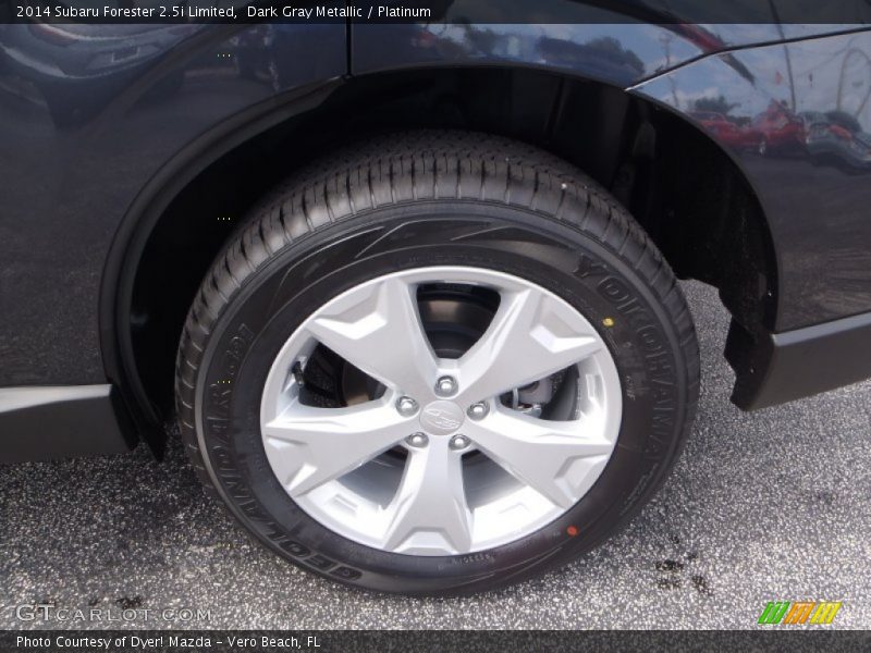 Dark Gray Metallic / Platinum 2014 Subaru Forester 2.5i Limited