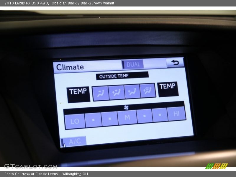 Obsidian Black / Black/Brown Walnut 2010 Lexus RX 350 AWD