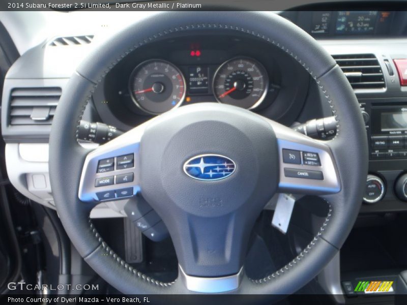 Dark Gray Metallic / Platinum 2014 Subaru Forester 2.5i Limited