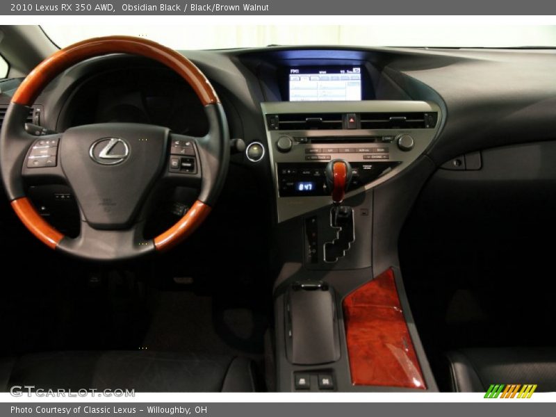 Obsidian Black / Black/Brown Walnut 2010 Lexus RX 350 AWD