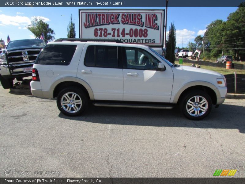 White Platinum Tri-Coat / Camel 2010 Ford Explorer Eddie Bauer