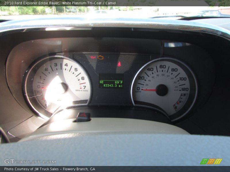 White Platinum Tri-Coat / Camel 2010 Ford Explorer Eddie Bauer