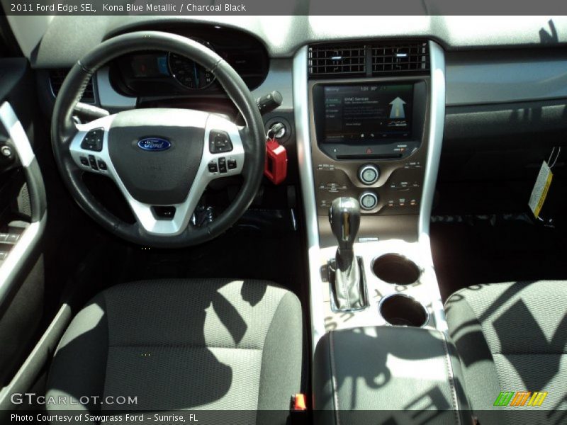 Kona Blue Metallic / Charcoal Black 2011 Ford Edge SEL