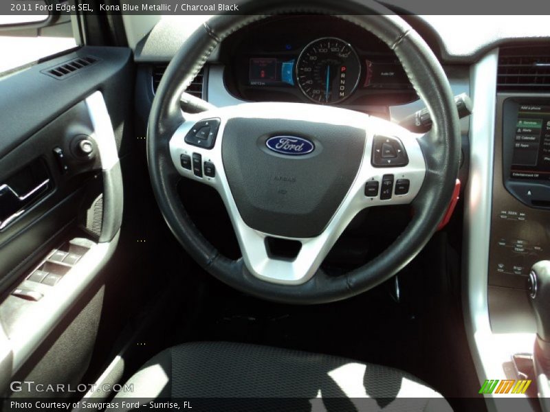 Kona Blue Metallic / Charcoal Black 2011 Ford Edge SEL
