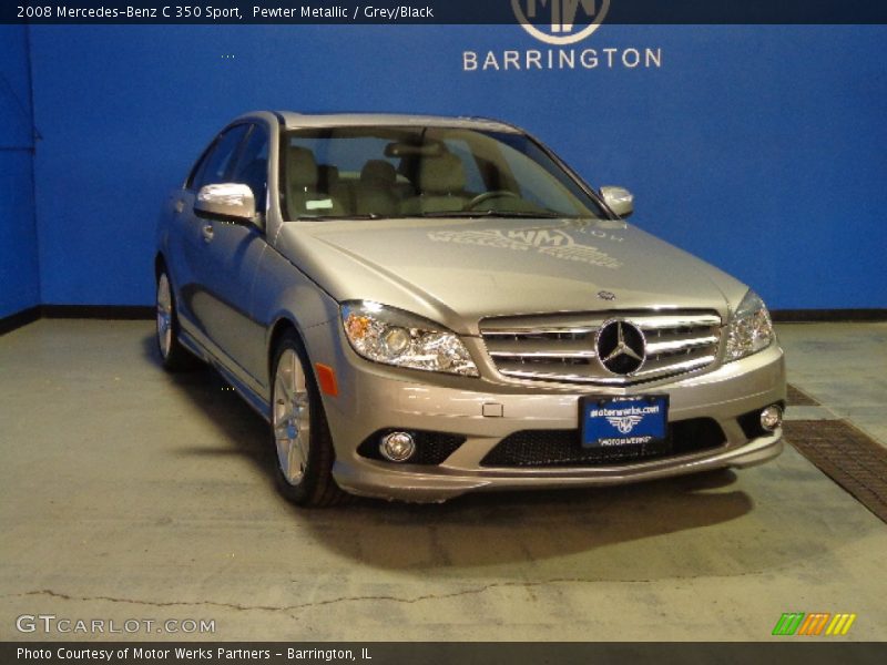 Pewter Metallic / Grey/Black 2008 Mercedes-Benz C 350 Sport
