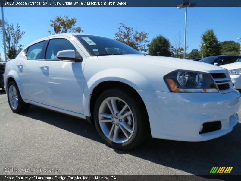 New Bright White / Black/Light Frost Beige 2013 Dodge Avenger SXT