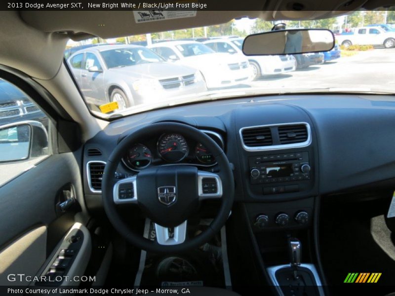 New Bright White / Black/Light Frost Beige 2013 Dodge Avenger SXT
