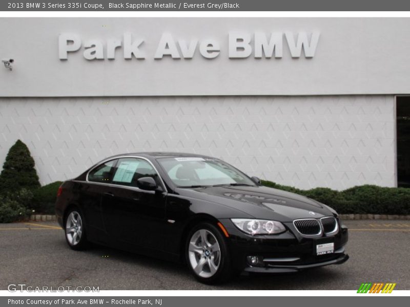 Black Sapphire Metallic / Everest Grey/Black 2013 BMW 3 Series 335i Coupe