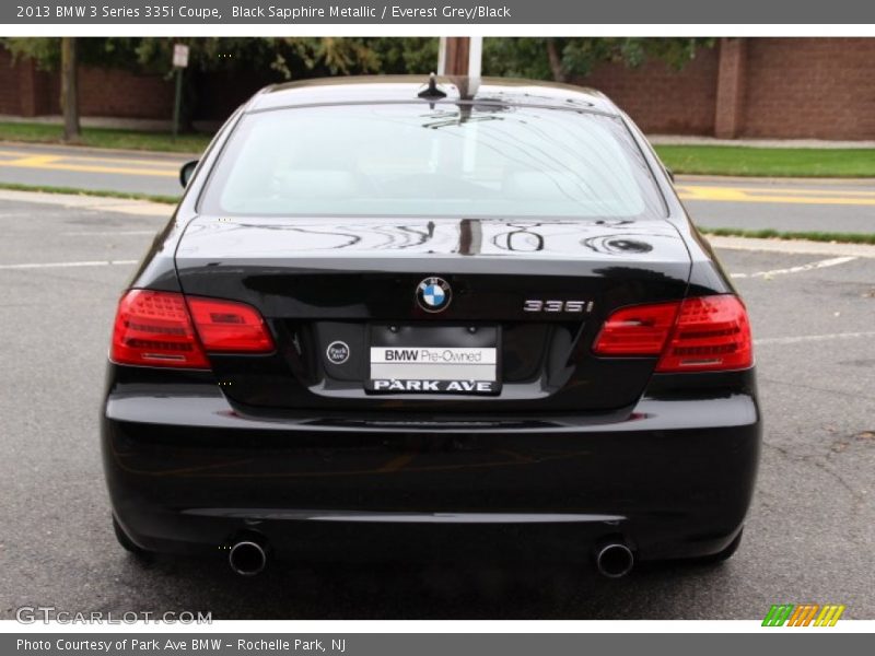 Black Sapphire Metallic / Everest Grey/Black 2013 BMW 3 Series 335i Coupe