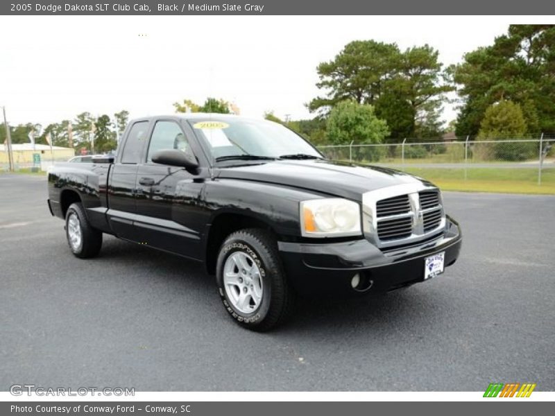 Black / Medium Slate Gray 2005 Dodge Dakota SLT Club Cab