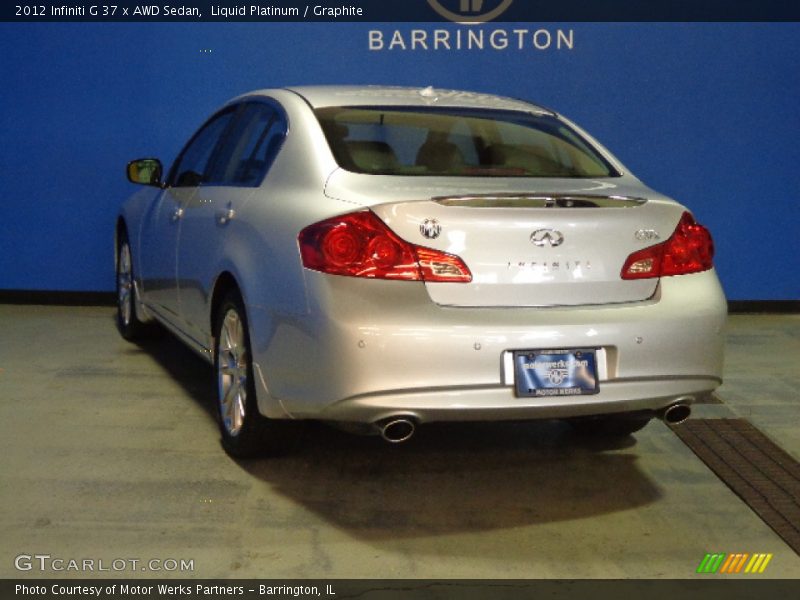 Liquid Platinum / Graphite 2012 Infiniti G 37 x AWD Sedan