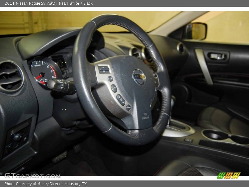Pearl White / Black 2011 Nissan Rogue SV AWD