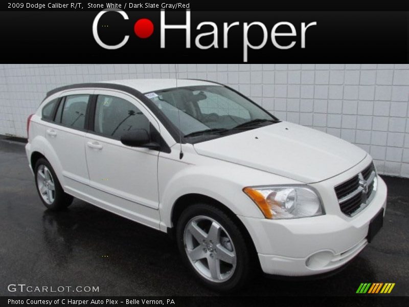 Stone White / Dark Slate Gray/Red 2009 Dodge Caliber R/T