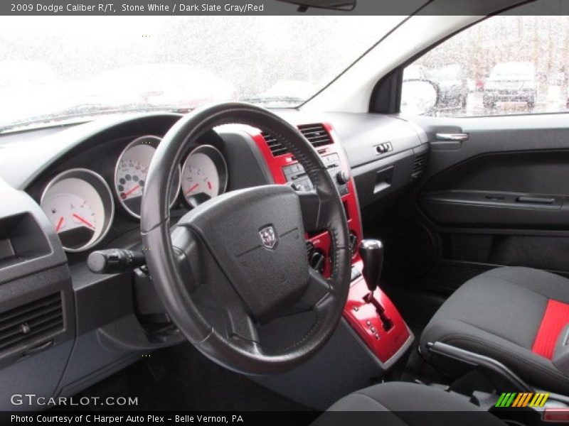 Stone White / Dark Slate Gray/Red 2009 Dodge Caliber R/T