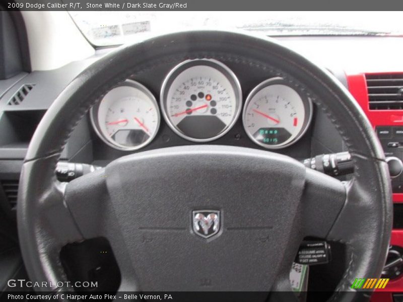 Stone White / Dark Slate Gray/Red 2009 Dodge Caliber R/T
