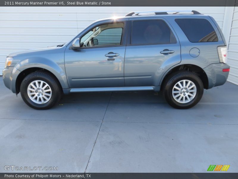 Steel Blue Metallic / Stone 2011 Mercury Mariner Premier V6