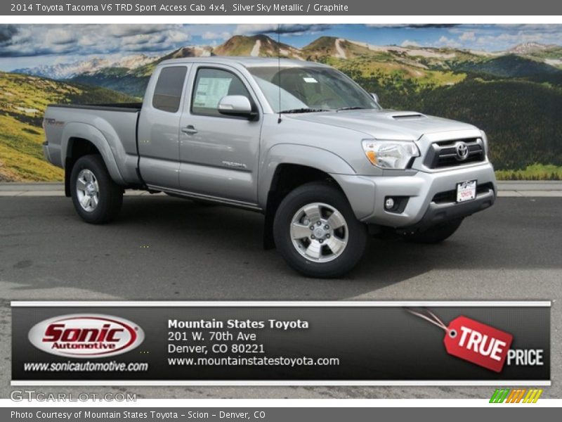 Silver Sky Metallic / Graphite 2014 Toyota Tacoma V6 TRD Sport Access Cab 4x4