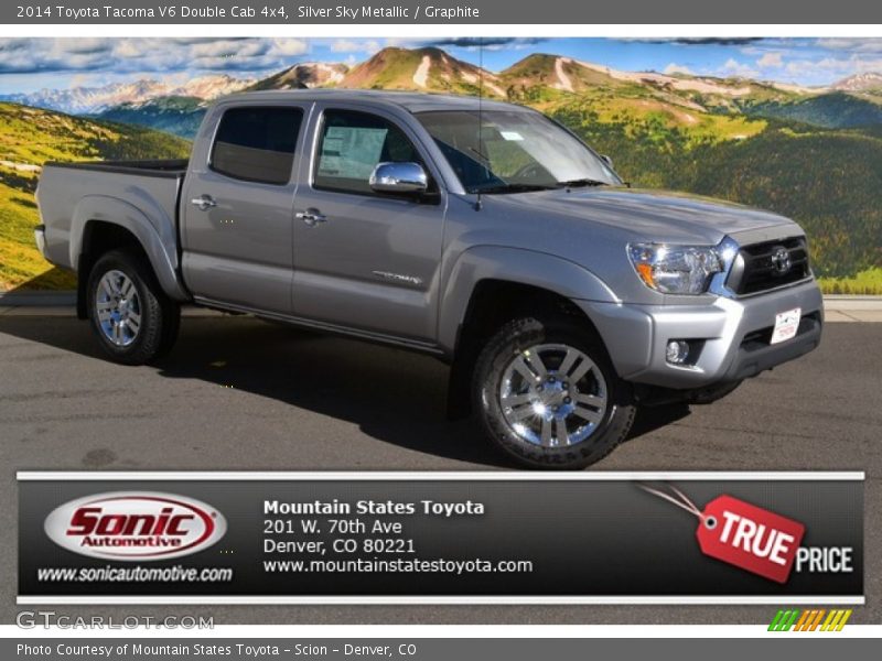 Silver Sky Metallic / Graphite 2014 Toyota Tacoma V6 Double Cab 4x4