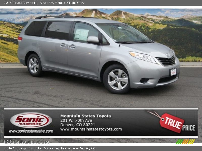 Silver Sky Metallic / Light Gray 2014 Toyota Sienna LE