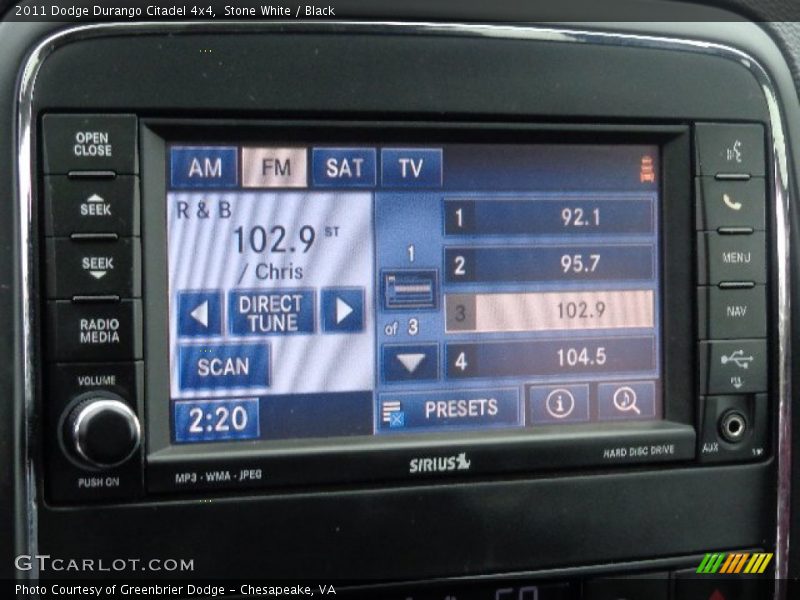 Stone White / Black 2011 Dodge Durango Citadel 4x4