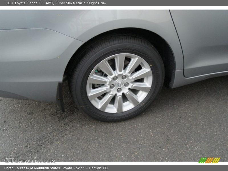 Silver Sky Metallic / Light Gray 2014 Toyota Sienna XLE AWD