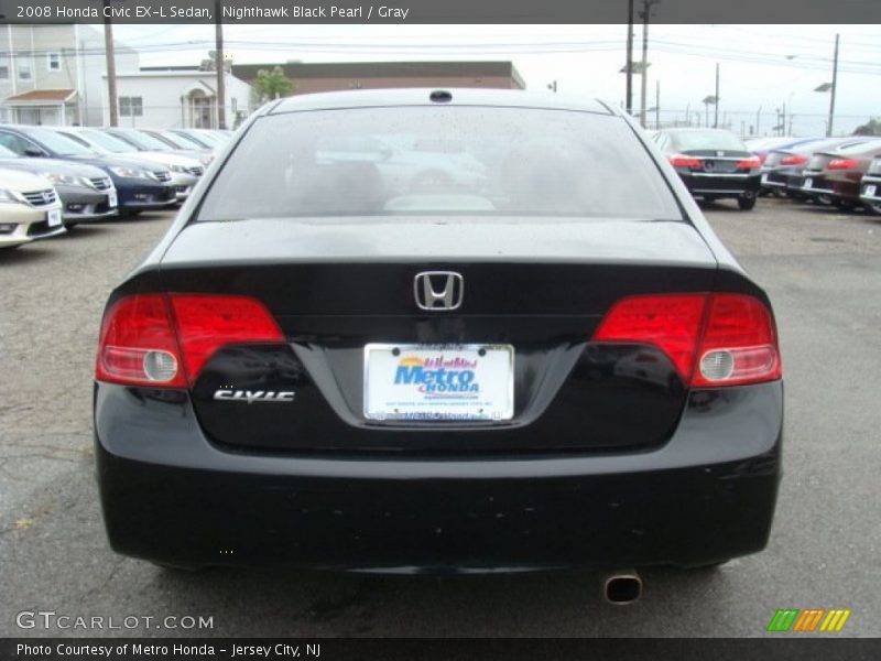 Nighthawk Black Pearl / Gray 2008 Honda Civic EX-L Sedan