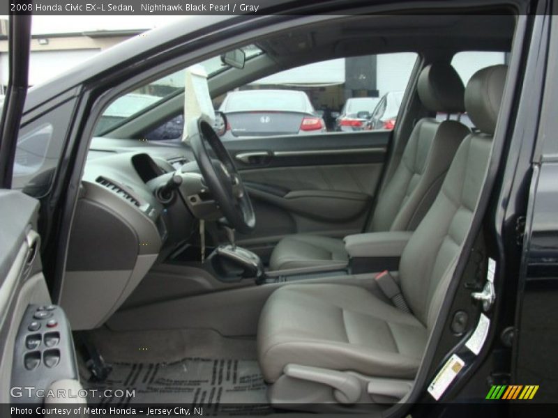 Nighthawk Black Pearl / Gray 2008 Honda Civic EX-L Sedan
