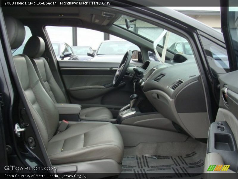 Nighthawk Black Pearl / Gray 2008 Honda Civic EX-L Sedan