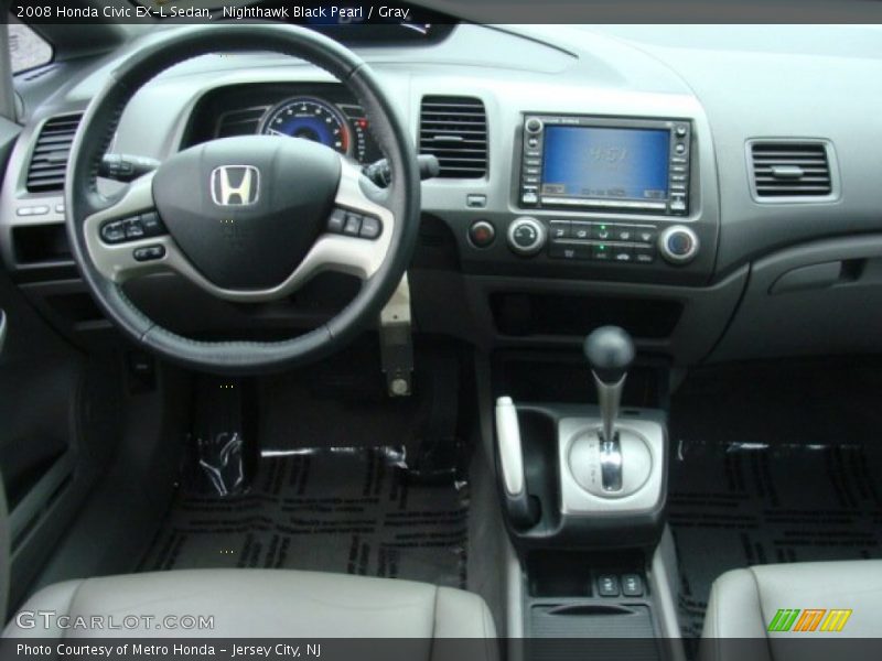 Nighthawk Black Pearl / Gray 2008 Honda Civic EX-L Sedan