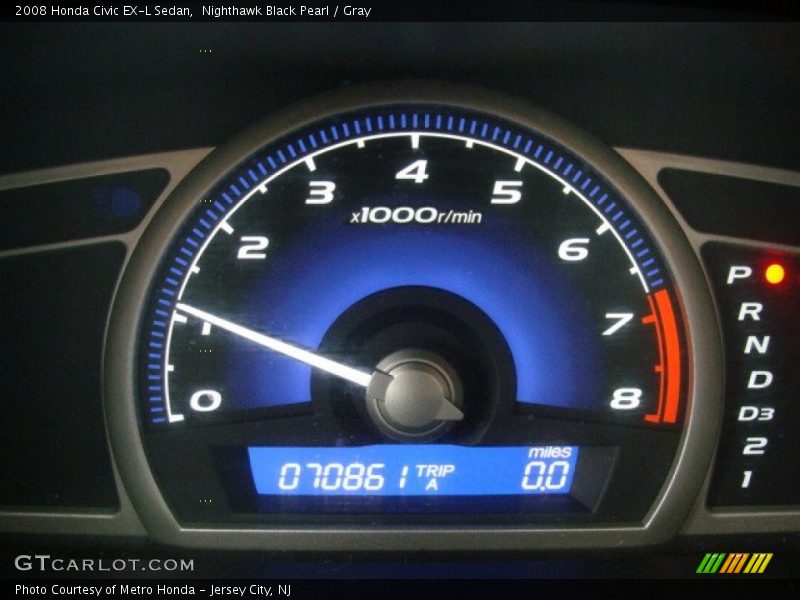 Nighthawk Black Pearl / Gray 2008 Honda Civic EX-L Sedan