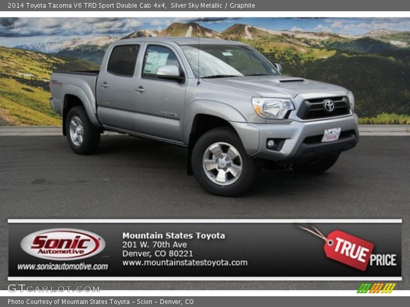 Silver Sky Metallic / Graphite 2014 Toyota Tacoma V6 TRD Sport Double Cab 4x4