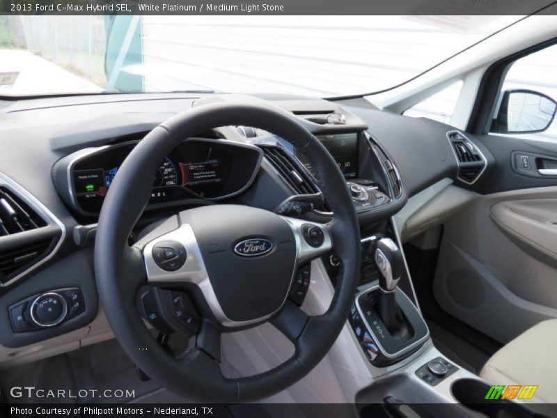 White Platinum / Medium Light Stone 2013 Ford C-Max Hybrid SEL