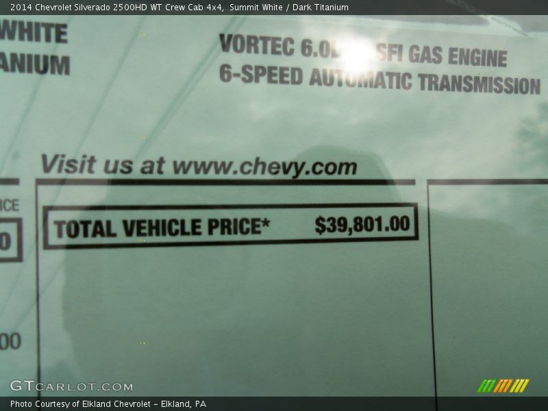 Summit White / Dark Titanium 2014 Chevrolet Silverado 2500HD WT Crew Cab 4x4