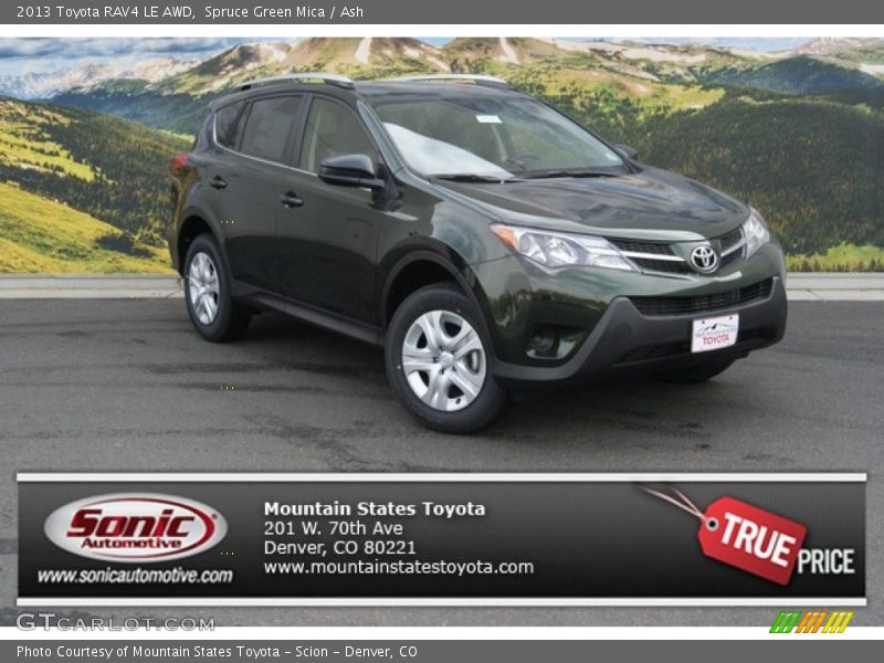 Spruce Green Mica / Ash 2013 Toyota RAV4 LE AWD