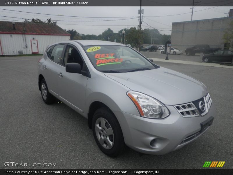 Brilliant Silver / Black 2012 Nissan Rogue S AWD