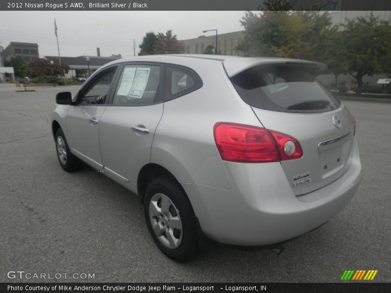 Brilliant Silver / Black 2012 Nissan Rogue S AWD