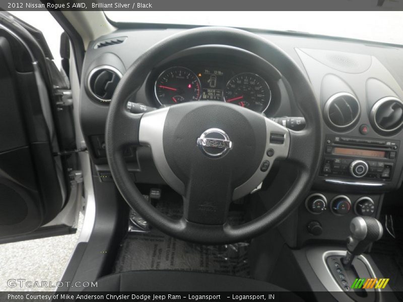 Brilliant Silver / Black 2012 Nissan Rogue S AWD