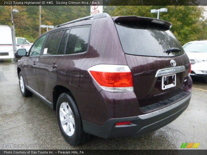 Sizzling Crimson Mica / Black 2013 Toyota Highlander SE 4WD