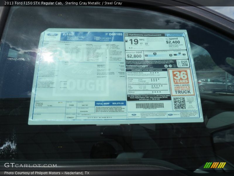Sterling Gray Metallic / Steel Gray 2013 Ford F150 STX Regular Cab